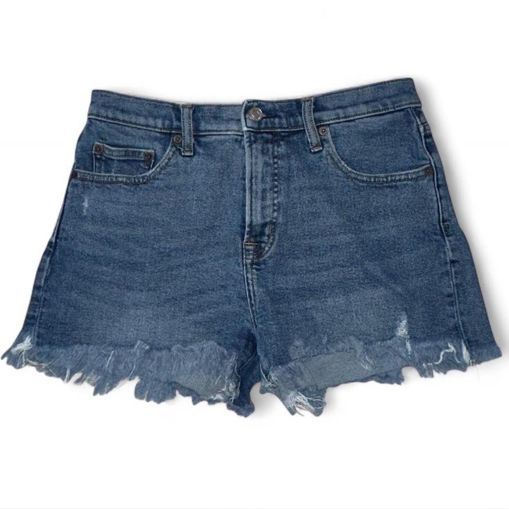 GAP Blue Jean Shorts with Frayed Hem